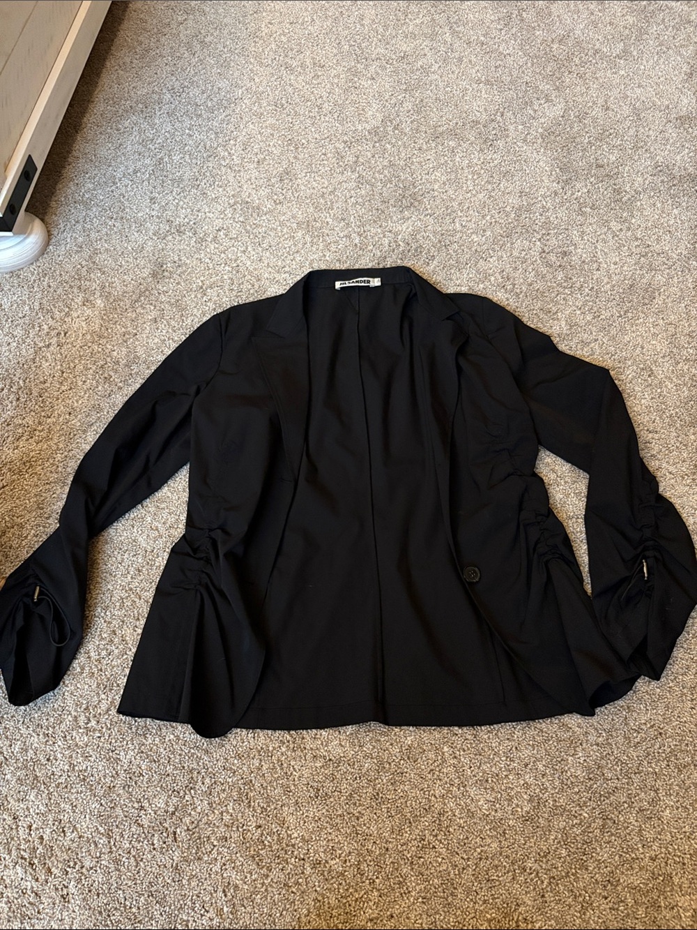 Jil Sander Black Open-Front Lightweight Blazer